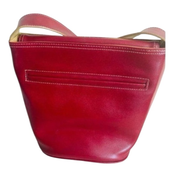 Mondani New York Red Faux Leather Bucket Purse - Picture 13 of 13